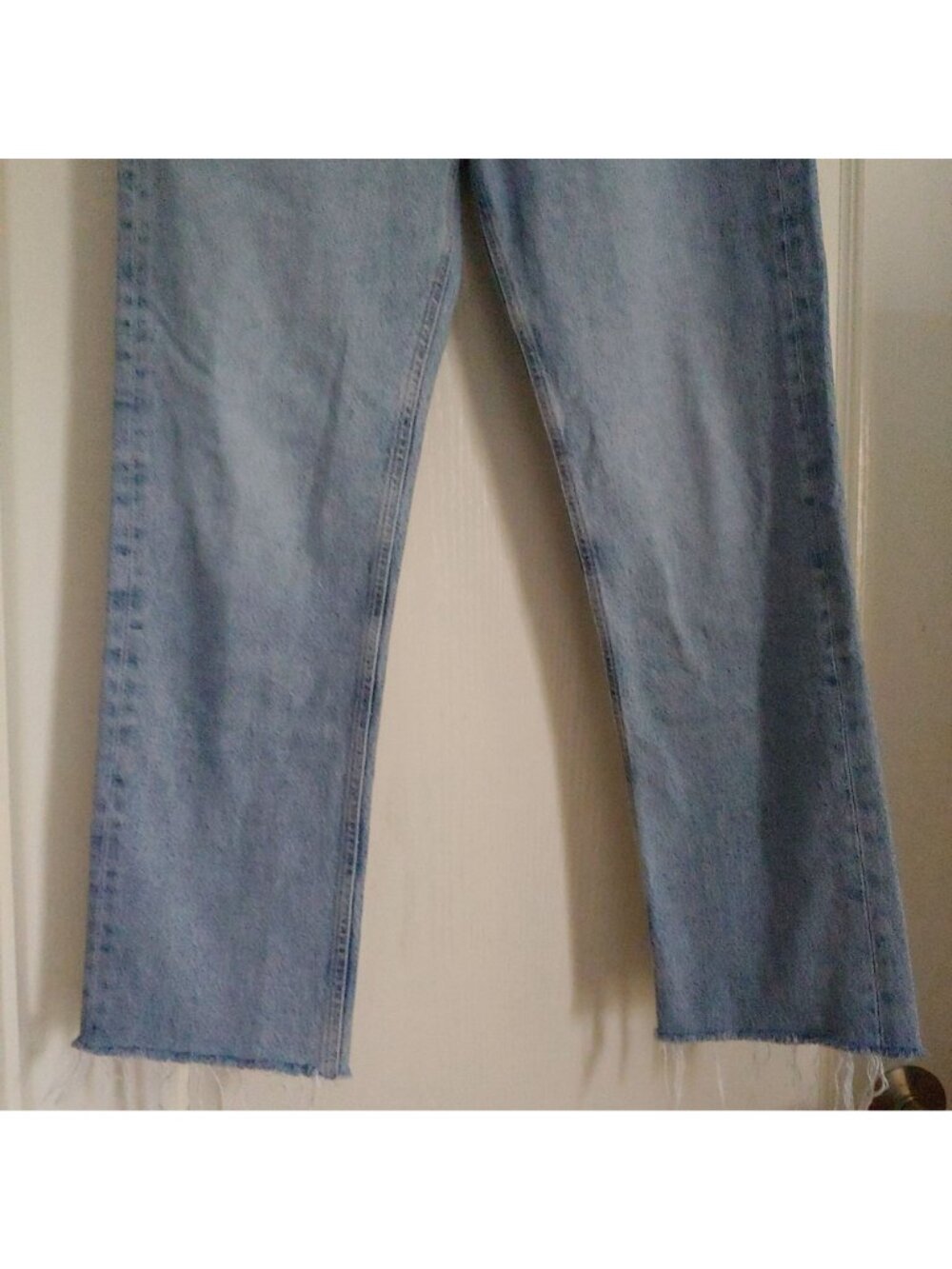 AGOLDE Lana Straight Jeans Riptide 28 Rigid Denim 90s Designer Button Fly Luxury - Picture 4 of 9
